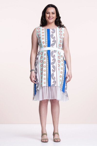 Etnik Desen Büyük Beden Elbise