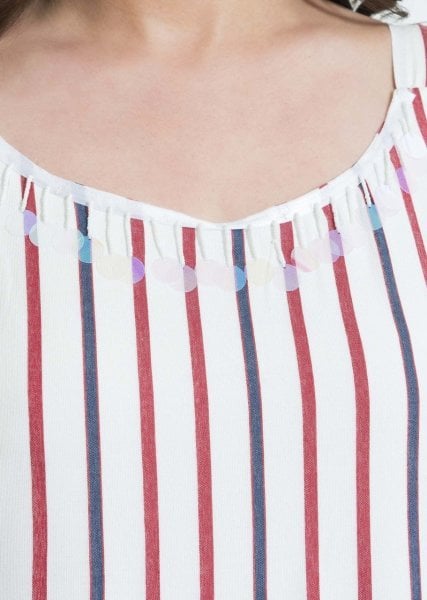 Çizgili Viskon Büyük Beden Elbise