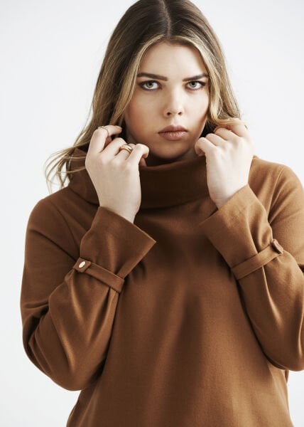 Turuncu Büyük Beden Kadın Elbise