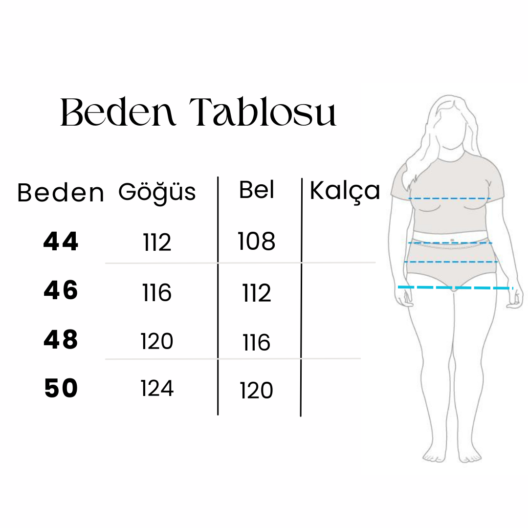 Lacivert Beyaz Zincir Detaylı Büyük Beden Bluz