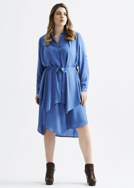 Mavi Koton Büyük Beden Gömlek Elbise