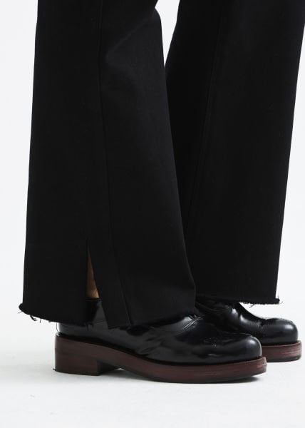 Gabardin Önden Düğmeli Siyah Büyük Beden Pantolon