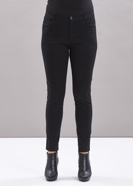 Siyah Dar Paça Gabardin Büyük Beden Kot Pantolon