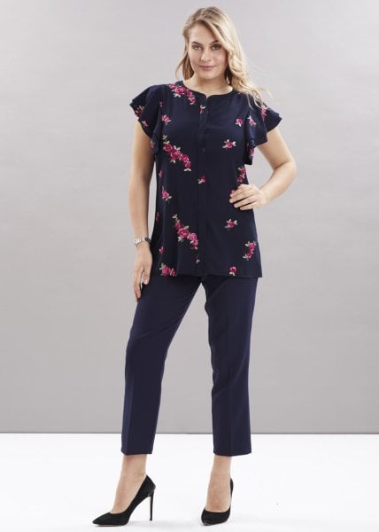 Lacivert Büyük Beden Kadın Pantolon