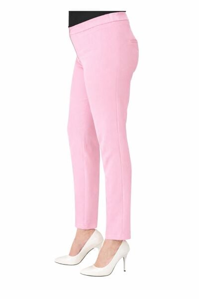 Dar Paça Pembe Büyük Beden Pantolon