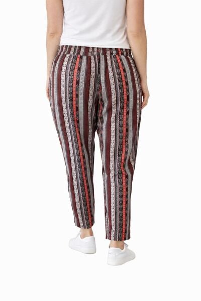 Etnik Desen Cepli Büyük Beden Kadın Pantolon