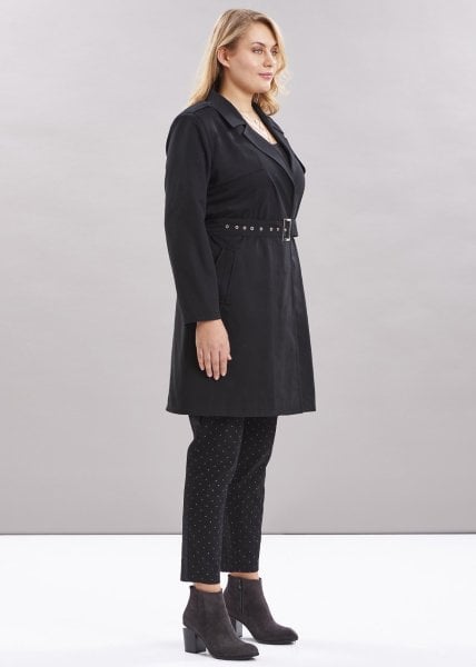 Siyah Büyük Beden Büyük Beden Trençkot